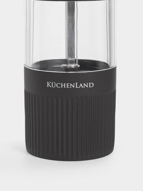 Мельница для специй, 21 см, электрическая, сталь/пластик, LED, черная, Полосы, Mill stripes, image-1