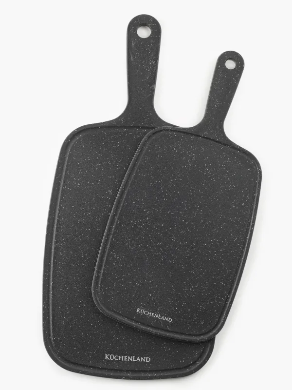Доска разделочная, 32х15 см, с ручкой, пластик, черная, в крапинку, Steel speckled, image-3