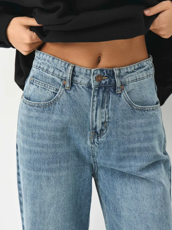 Әйелдер джинс шалбары, өлшемі 46, орташа белді, мақта/вискоза, көк, Straight Fit, Tiksma, image-1