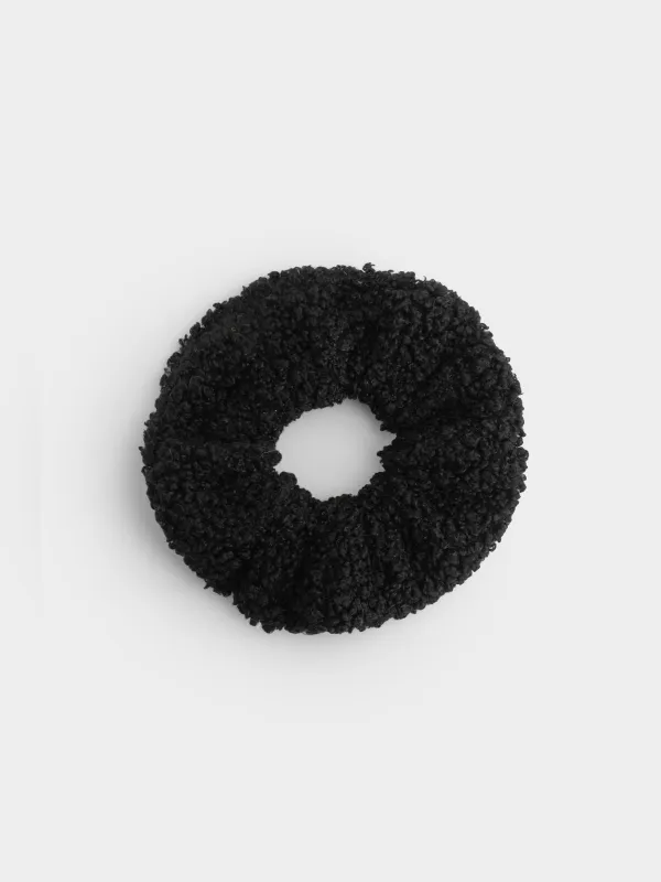 Шаш резеңкесі, 11 см, жасанды үлбір, қара, Plush, image-0