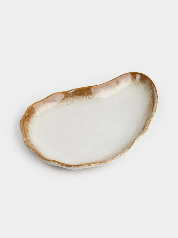 Сәндік ыдыс, 23х16 см, керамика, сарғылт-қоңыр-қоңыр, Устрица, Seaside, image-0