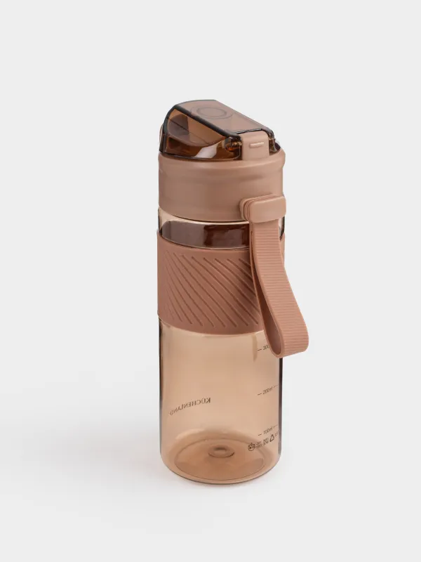 Суға арналған бөтелке, 600 мл, пластик/силикон, қоңыр, Sport, image-2