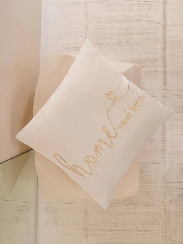 Подушка декоративная, 45х45 см, вельвет, молочно-золотистая, Sweet home, Scroll, image-6