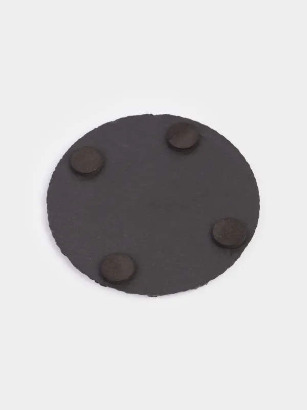 Набор подставок под кружку, 10 см, 2 шт, квадратный/круглый, сланец, Конь, Slate, image-5