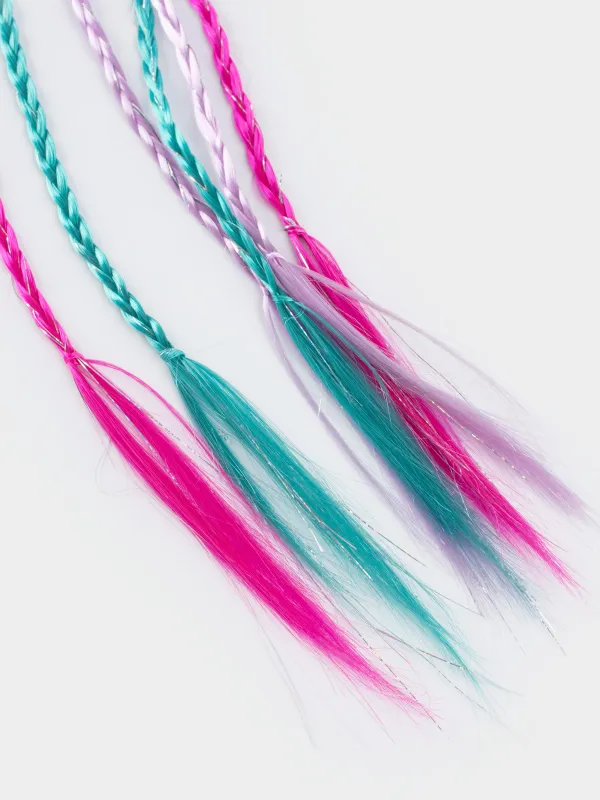 Заколка для волос, 42 см, 2 шт, детская, с прядями, полиуретан/металл, Сердце, Hairstyle, image-2