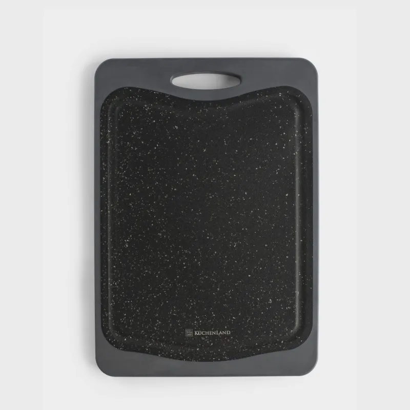 Кесу тақтасы, 28, 5х20 см, екі жақты, бамбук/пластик, қара, Marble bamboo