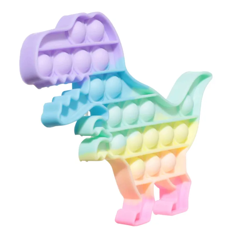 Ойыншық-стресске қарсы Pop-it, 19х14 см, силикон, түсті, Динозавр, Pop-it, image-1