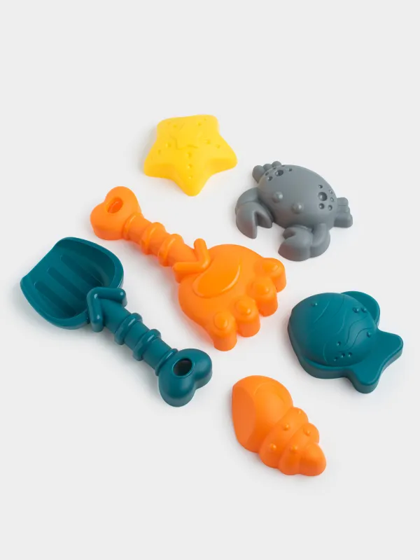 Құмға арналған ойын жинағы, 7 зат, чемоданда, пластик, Үйрек, Sunny, image-6