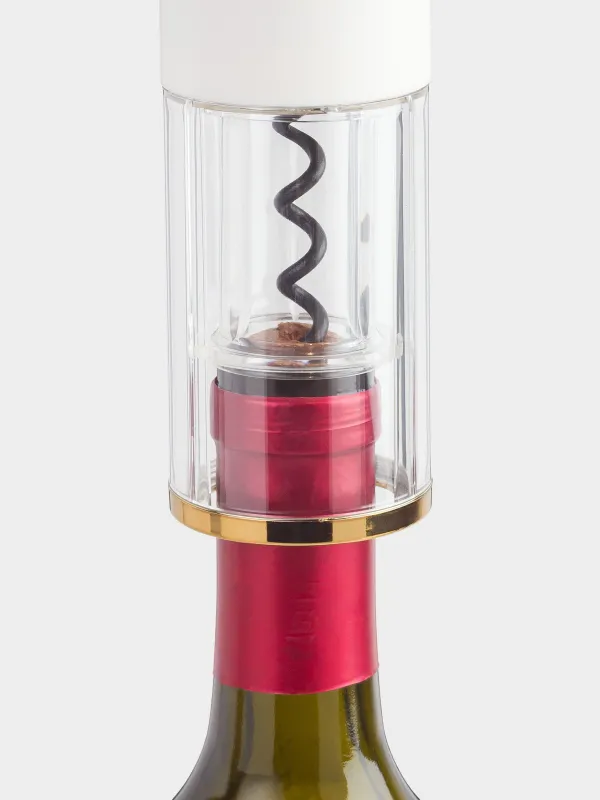 Электрлік штопор, 23 см, фольга кескіші бар, пластик, LED B, сүт түстес, Bar, image-4