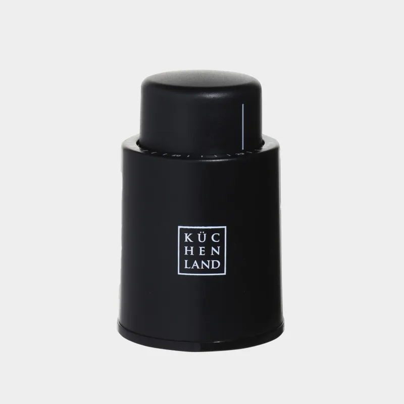 Пробка для винной бутылки, 7 см, вакуумная, с диском установки даты, пластик, черная, Bar