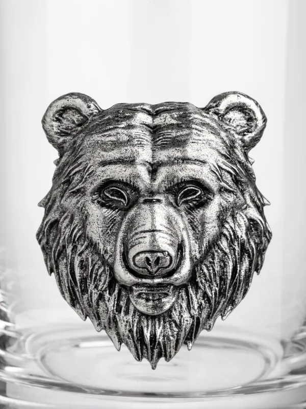 Виски стақаны, 10 см, 340 мл, шыны/металл, күміс, аю, Lux elements, image-4