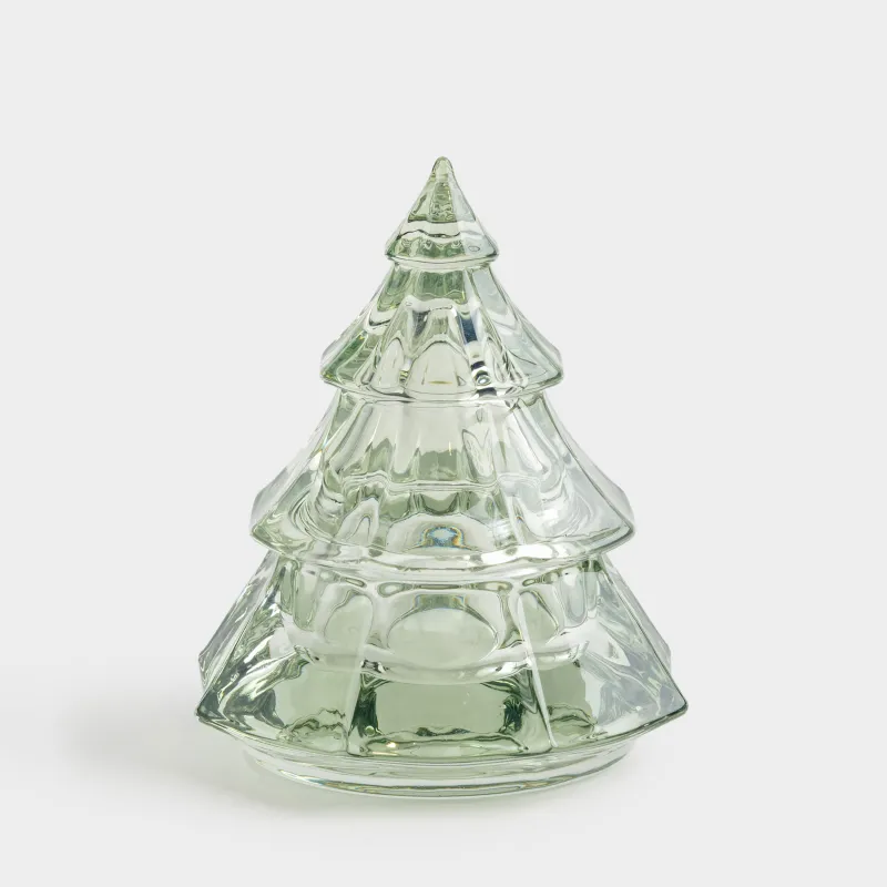 Сақтау ыдысы, 11х14 см, 100 мл, шыны, жасыл, Шырша, Fir shape