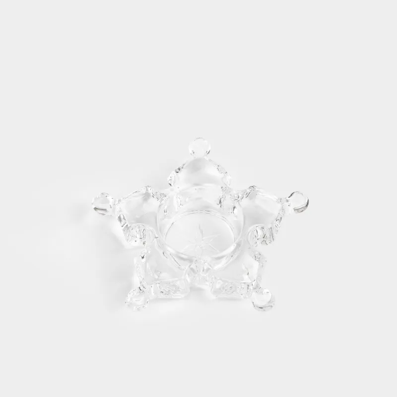 Шам ұстағыш, 11 см, шай шамына арналған, шыны, Қар ұшқыны, Snowfall