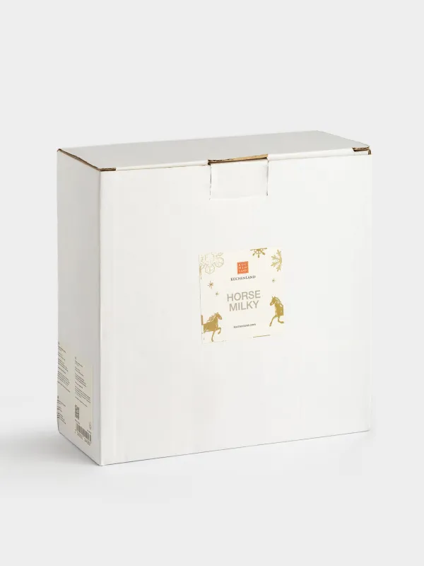 Копилка, 16х16 см, фарфор P, молочно-золотистая, Лошадка c короной, Horse milky, image-5