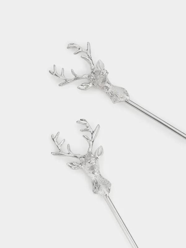 Ложка десертная, 20 см, 2 шт, сталь, Олень, Arctic deer, image-2