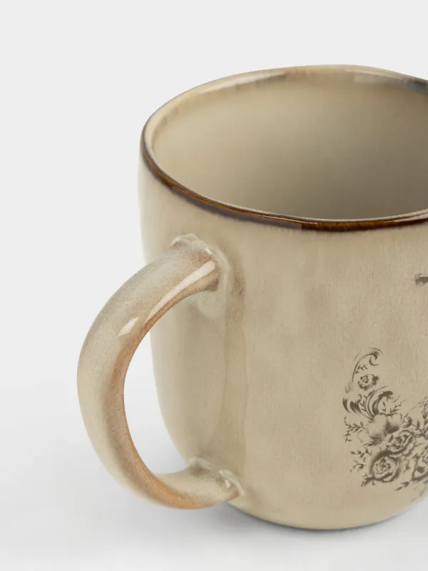 Саптыаяқ, 380 мл, керамика, сарғылт-қоңыр, Гүлдері бар қоян, Rustic Easter, image-3