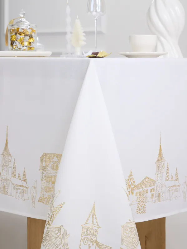 Дастархан, 170х250 см, полиэстер, сүт түстес, Алтын үйлер, Bowery, image-4