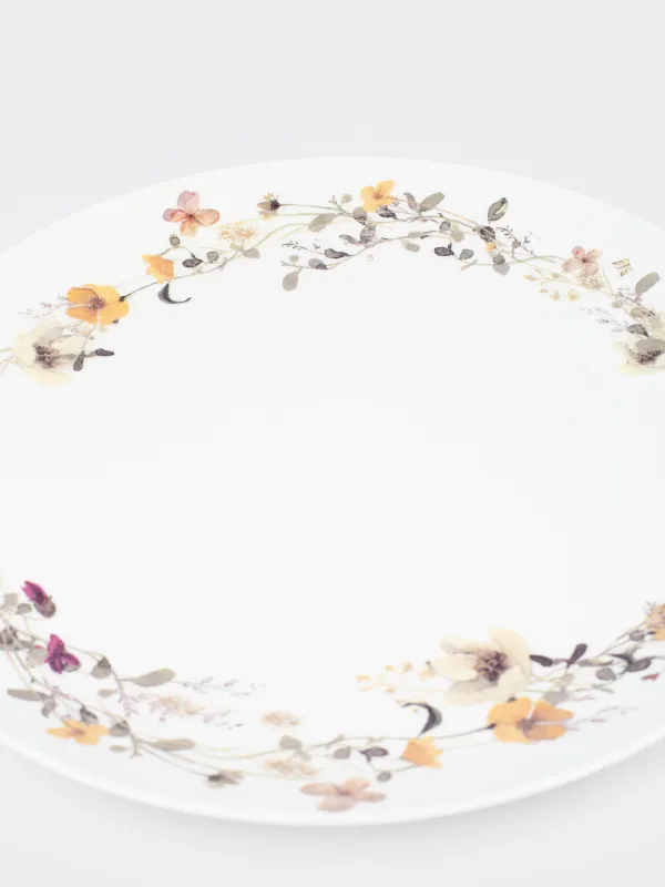 Түскі ас тәрелкесі, 27 см, фарфор N, ақ, Сары гүлдер, Floweri, image-3