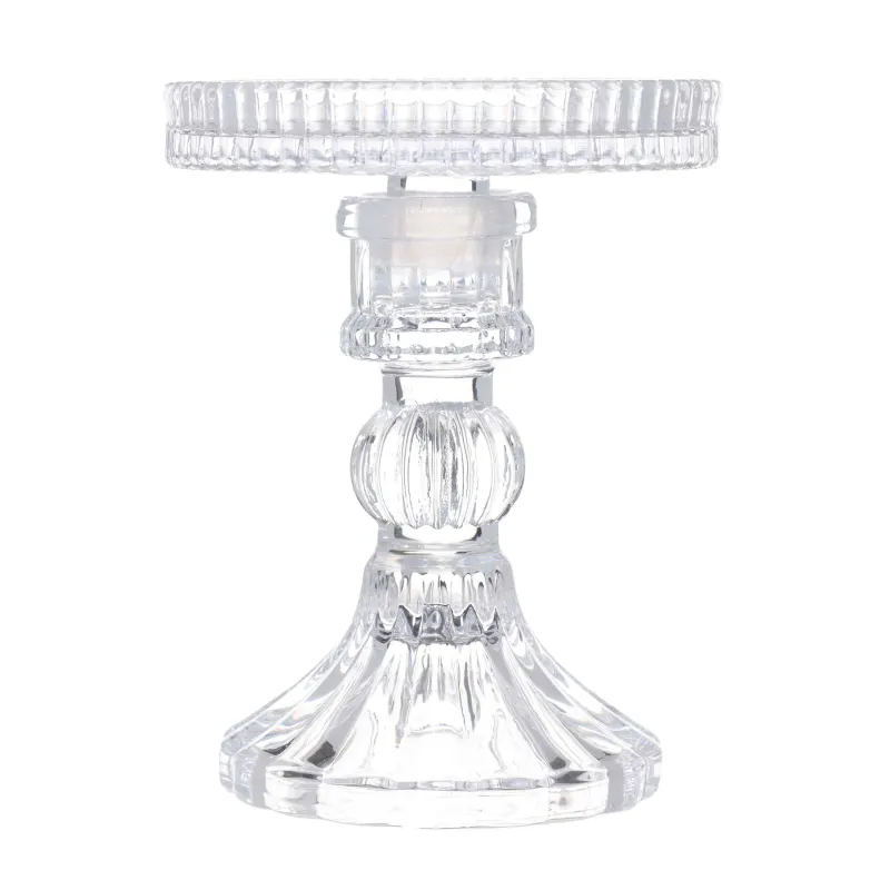 Шамдал, 12 см, цилиндрлік/жіңішке майшамға арналған, аяғы бар, жиналмалы, шыны Р, Ribby, image-1