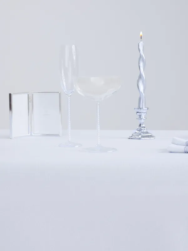 Дастархан, 160х160 см, страздары бар, полиэстер, ақ, Rhinestones, image-3