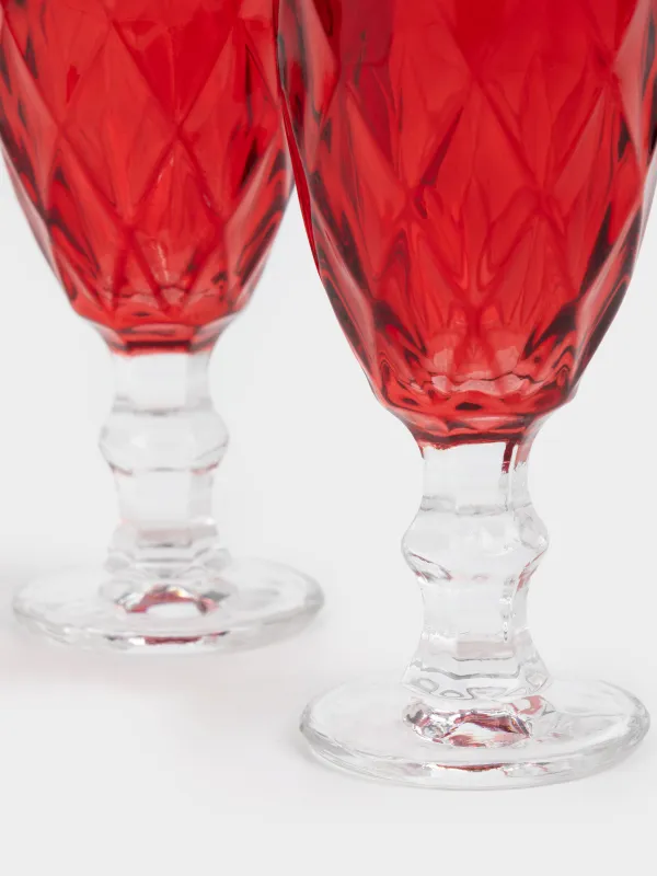 Рюмка, 50 мл, 2 шт, стекло Р, красная, Rhomb color, image-1