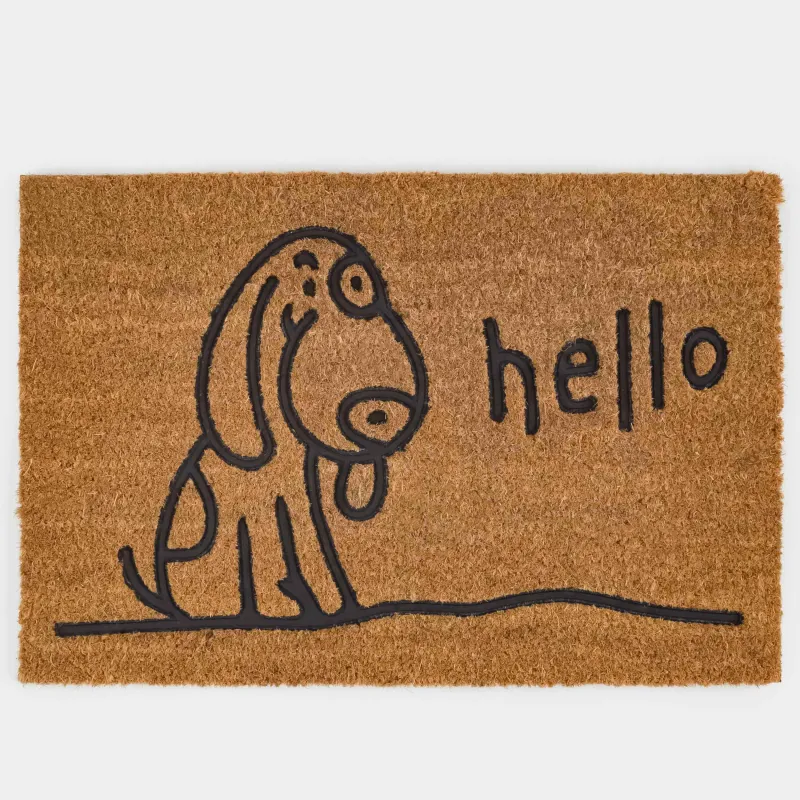 Кілемше, 40х60 см, Кокос жаңғағы/ПВХ, қою сарғылт-қоңыр, Ит, Home deco