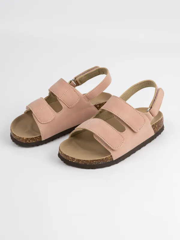 Балаларға арналған сандалдар, өлшемі 27, қыздарға арналған, жабысқышы бар, жасанды күдері, қызғылт, Suede kids, image-2