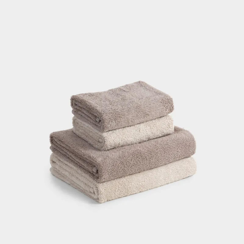 Комплект полотенец, 50х90/70х140 см, 4 шт, хлопок, коричневый/бежевый, Terry cotton