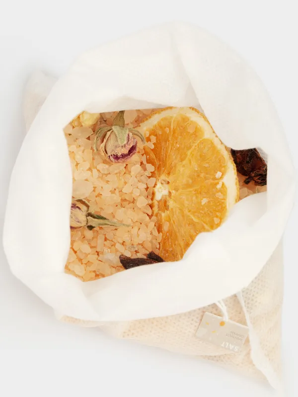 Ваннаға арналған тұз, 175 гр, қызғылт сары, қапшықта, апельсин тілімімен, Апельсин, Fragrant salt, image-2