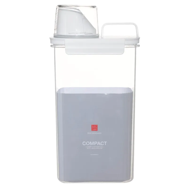 Кір жуғыш ұнтаққа арналған контейнер, 2,3 л, өлшегіші бар, пластик, ақ, Compact, image-3