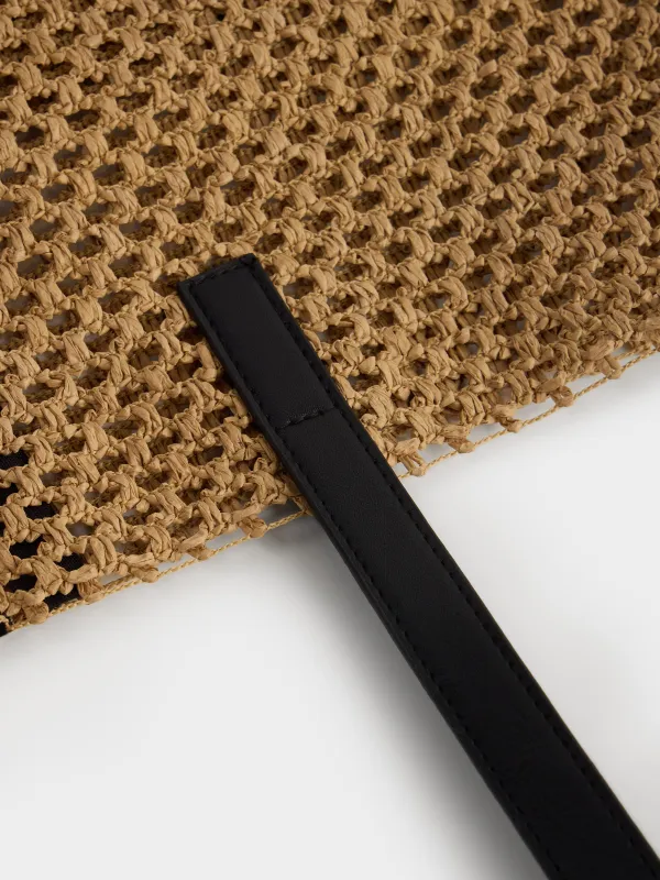 Сумка пляжная, 52х32 см, плетеная, целлюлоза, бежевая, Banjo, image-2