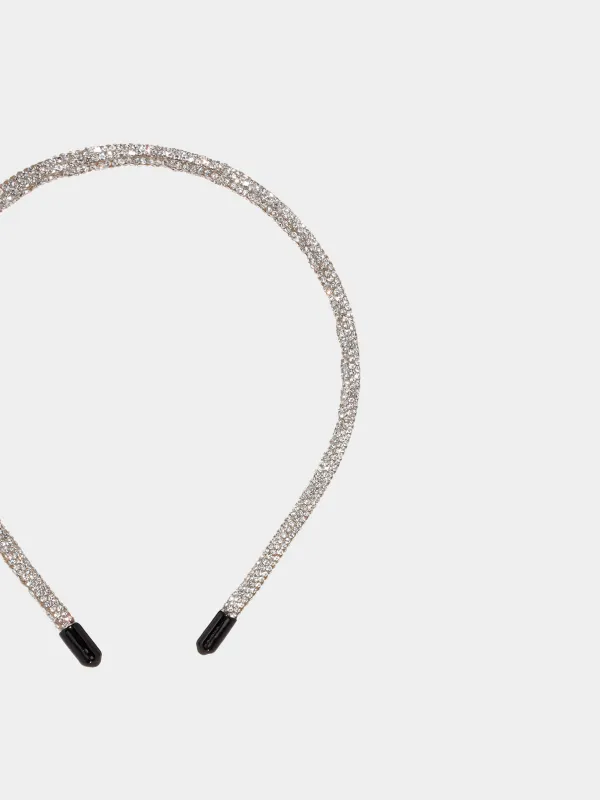 Шаш жиегі, 12х14 см, пластик, күміс, кристалдар,  Jewelry crystal, image-1