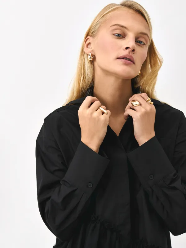 Пусет сырғалары, 2,5 см, 2 дана, CCB пластик, алтын түстес, Тамшылар, Jewelry, image-5