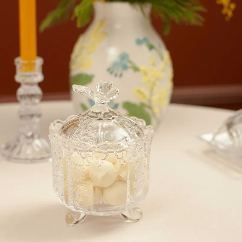 Кәмпит ыдысы, 13х10 см, қақпағы бар, шыны Р, Көбелек, Butterfly, image-3