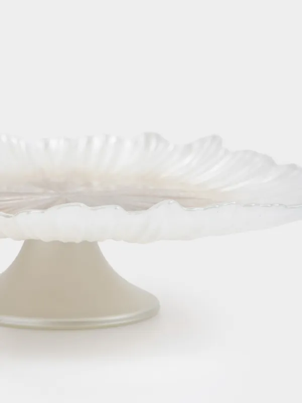 Аяқты ыдыс, 25х9 см, шыны Р, сүт түстес/шампан, Verge, image-3