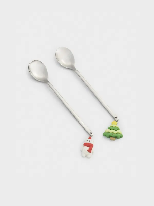 Десерт қасығы, 14 см, 2 дана, болат, күміс, Қонжық/Аққұтан, Funny friends, image-1