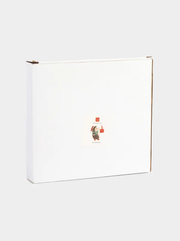 Тіскебасар тәрелкесі, 21 см, керамика, ақ, Сыйлықтары бар кірпілер, Hedgehog christmas, image-5