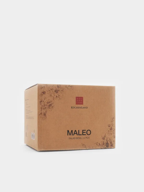 Салатник, 14x7 см, 2 шт, Бежевые цветы, Maleo, image-4