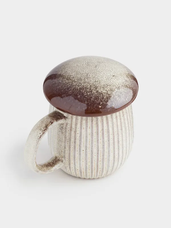 Саптыаяқ, 430 мл, қақпағы бар, фарфор Р, сүтті-қоңыр, Саңырауқұлақ, Colors autumn, image-1