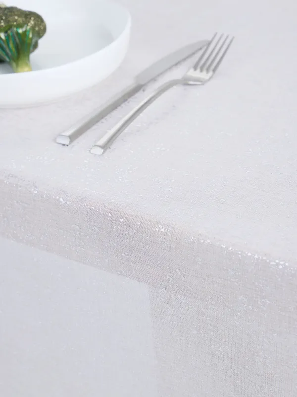 Дастархан, 170х250 см, полиэстер, ақ, Күміс шашыраулар, Heaven silver, image-4