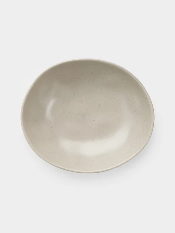 Салат ыдысы, 22х6 см, мл, керамика, сарғылт-қоңыр, Мыжылған әсер, Crumple creme, image-4