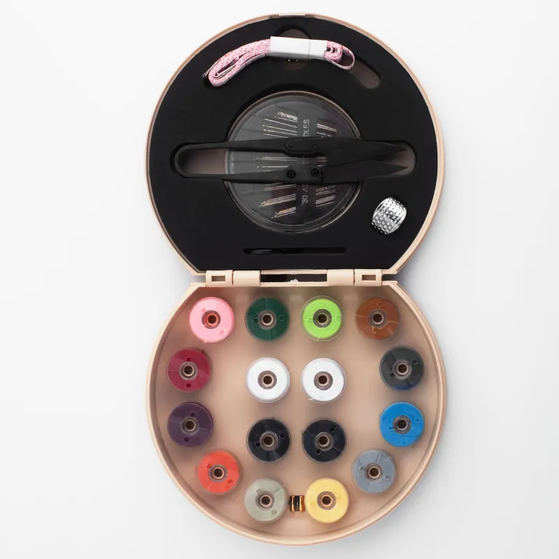 Тігін және қолөнер жиынтығы, 13х10 см, 21 пр, корпуста, полиуретан/металл, Бежевый, жіп