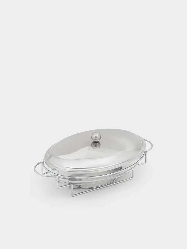 Жылытылатын ыдыс, 42х24 см, шыны Т/болат, сопақ, Classic, image-3