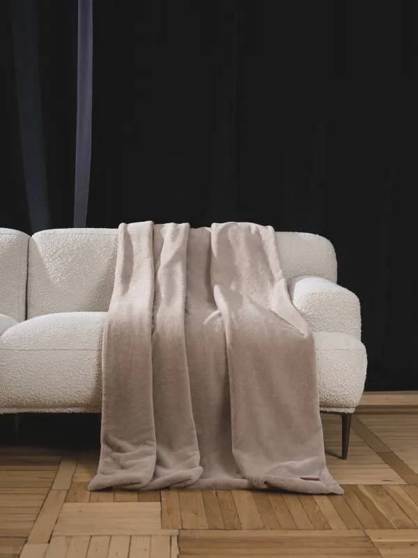 Көрпе, 130х170 см, екі жақты, жасанды үлбір/фланель, құмды, Flannel, image-0