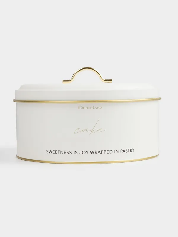 Емкость для хранения, 22х14 см, 3 л, металл, молочно-золотистая, Autograph, image-1