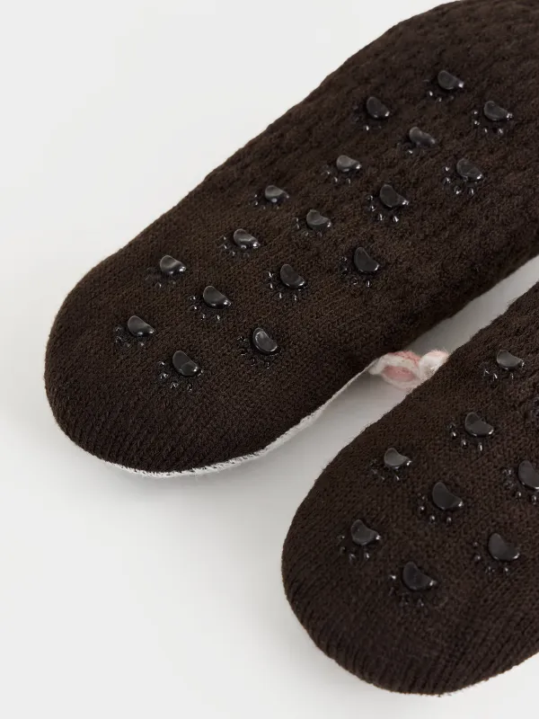 Әйелдер шұлықтары, үйге арналған, өлшемі 36-38, акрил/шерпа, қоңыр, Кірпі, Funny warm, image-3