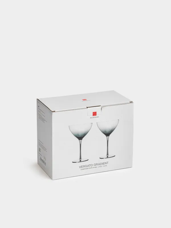 Бокал-креманка для шампанского, 310 мл, 2 шт, стекло, серый градиент, Vergato gradient, image-4