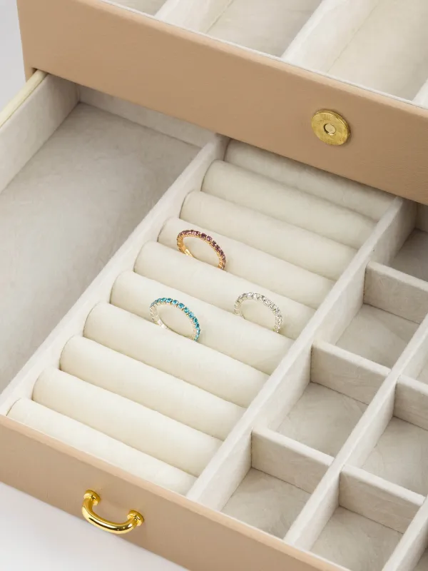 Зергерлік қорап, 26х18 см, ағаш/жасанды былғары, сарғылт-қоңыр, Premiere, image-4