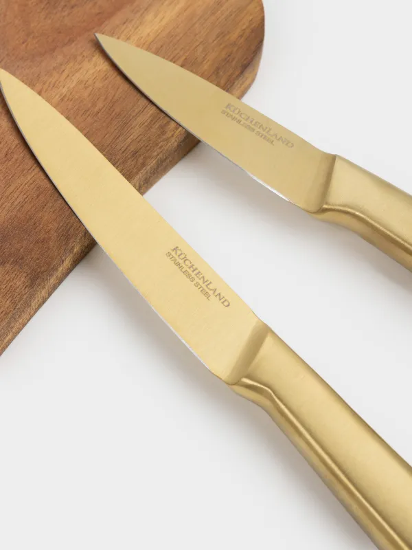 Доска разделочная, 19х34 см, с ручкой, с ножами, дерево/сталь, фигурная, Enjoyment, Noble tree, image-2