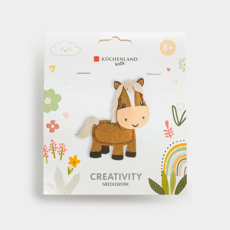 Шығармашылық жиынтығы, 13х15 см, қолөнер, салпыншақ, киіз/мақта, Жылқы, Creativity